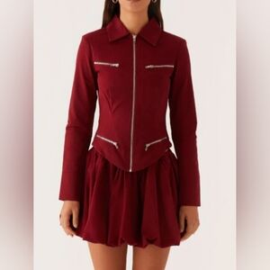 Peppermayo Exclusive - Petra Fitted Zip Top - Mulberry (NWT)